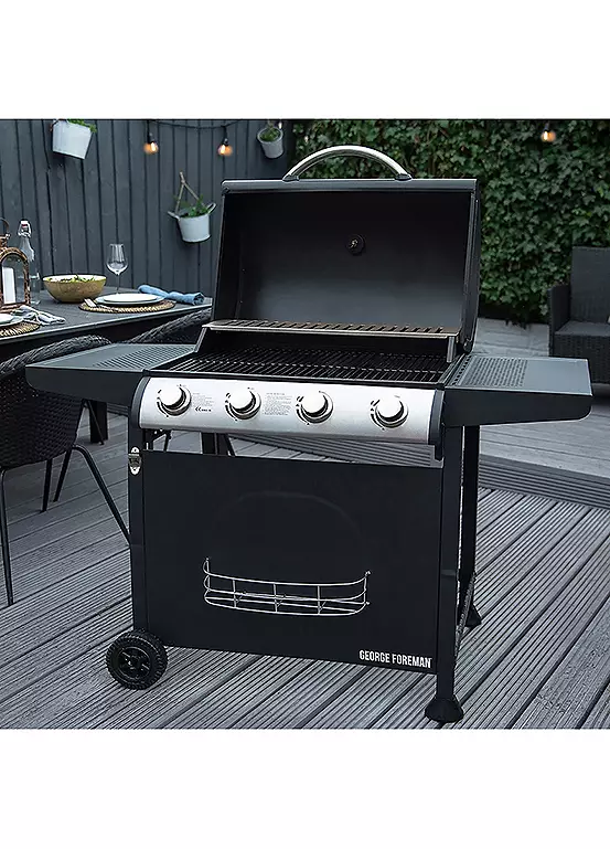 Bonprix George Foreman 4 Burner Gas BBQ - Black
