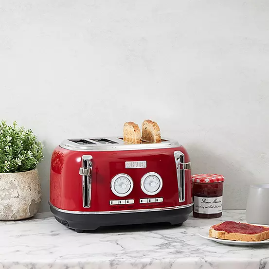 Bonprix Haden Jersey Red 4 Slice Toaster