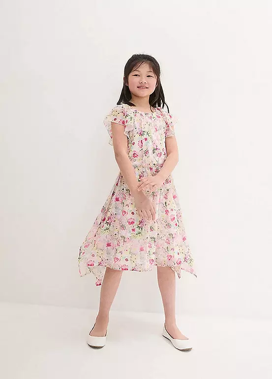 bonprix Kids Chiffon Printed Party Dress