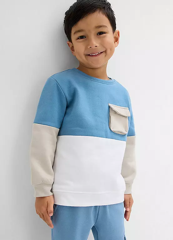 bonprix Kids Colourblock Long Sleeve Sweatshirt