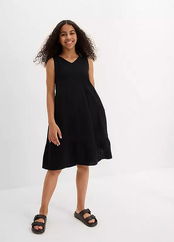 bonprix Kids Cotton Muslin Sleeveless Dress