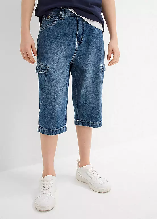 bonprix Kids Denim Cargo Shorts