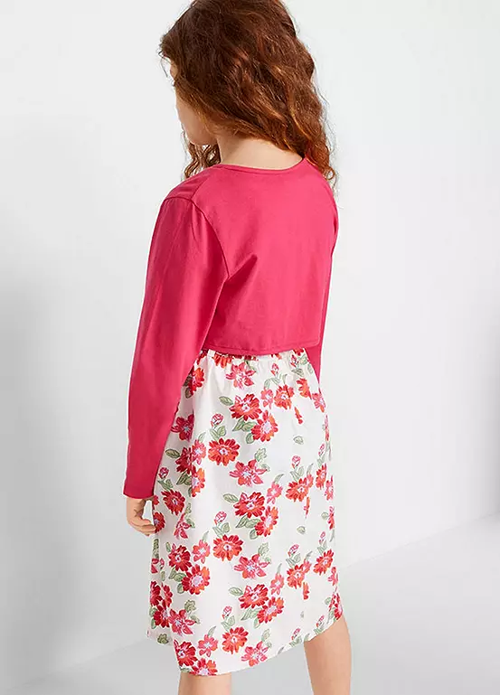 Bonprix Kids Floral 3-Piece Jersey Dress