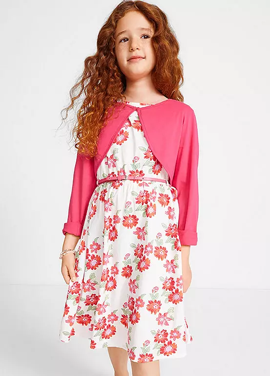 bonprix Kids Floral 3-Piece Jersey Dress