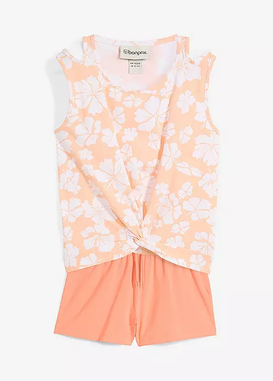 Bonprix Kids Floral Sleeveless Top & Shorts Set