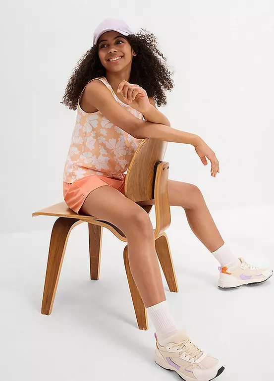 Bonprix Kids Floral Sleeveless Top & Shorts Set