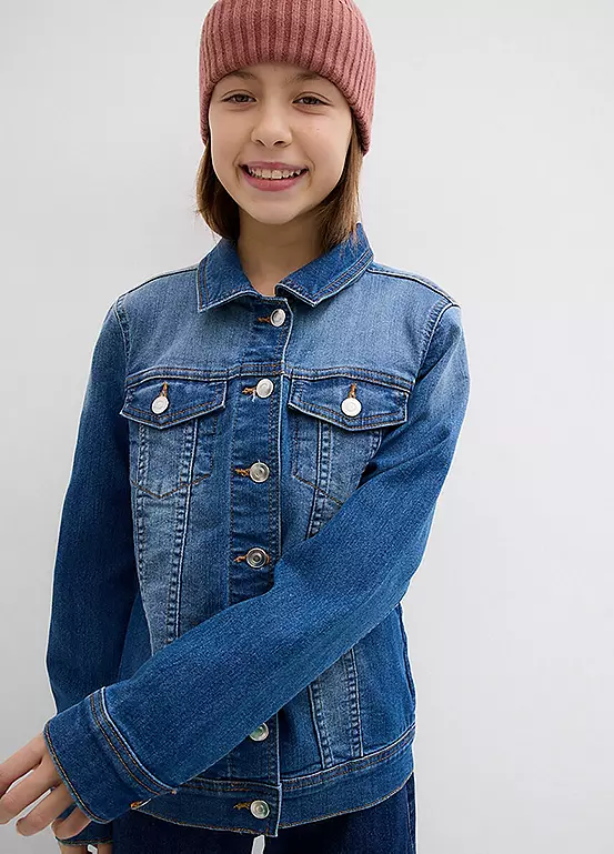 bonprix Kids Oversized Collar Denim Jacket