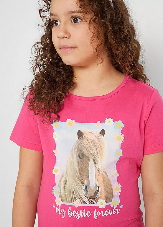 Bonprix Kids Pack Of 2 Short Sleeve Horse T-Shirts