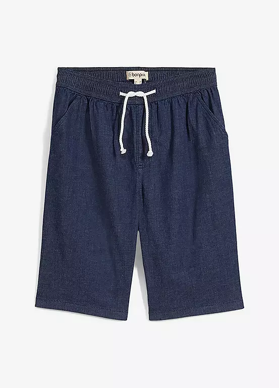 Bonprix Kids Slip-On Stretch Denim Shorts