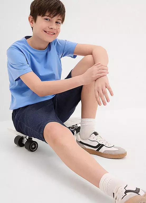 Bonprix Kids Slip-On Stretch Denim Shorts