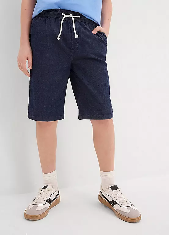 bonprix Kids Slip-On Stretch Denim Shorts