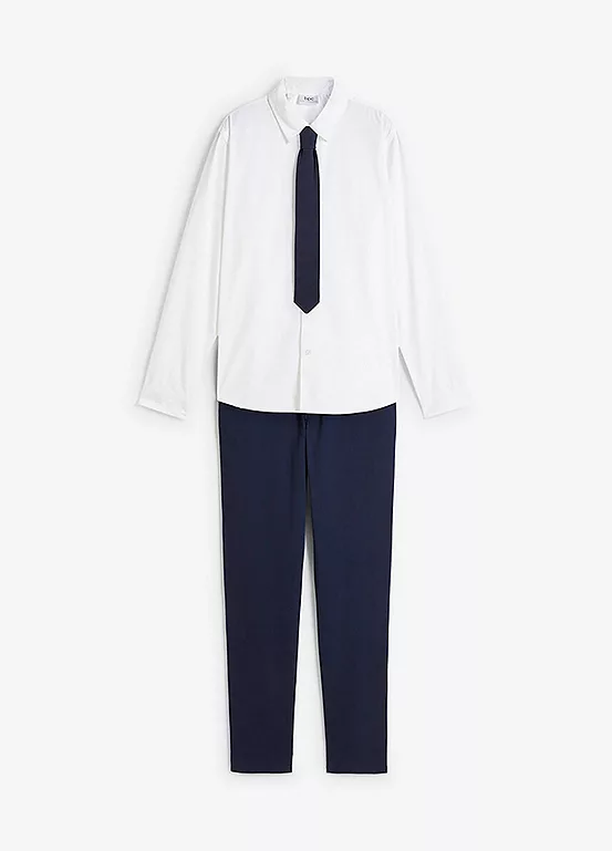 Bonprix Kids Smart Trousers Shirt & Tie Set