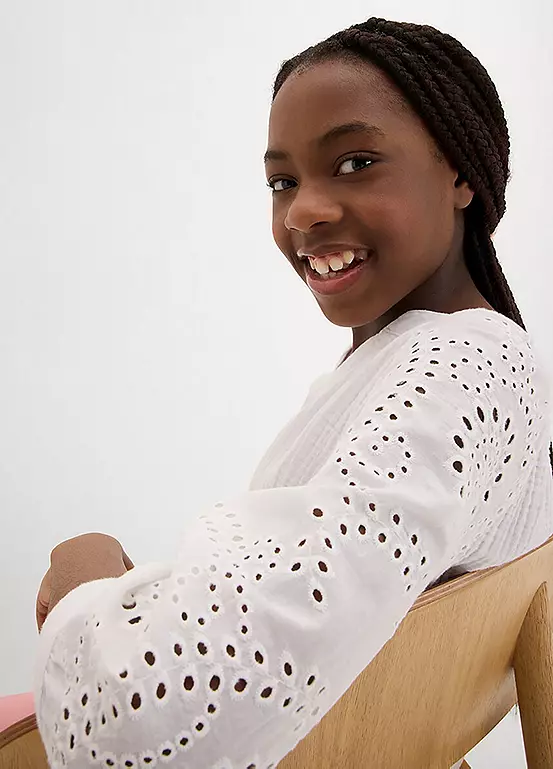 Bonprix Kids Three-Quarter Sleeve Muslin Tunic