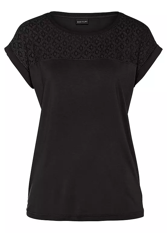 Bonprix Lace Yoke T-Shirt