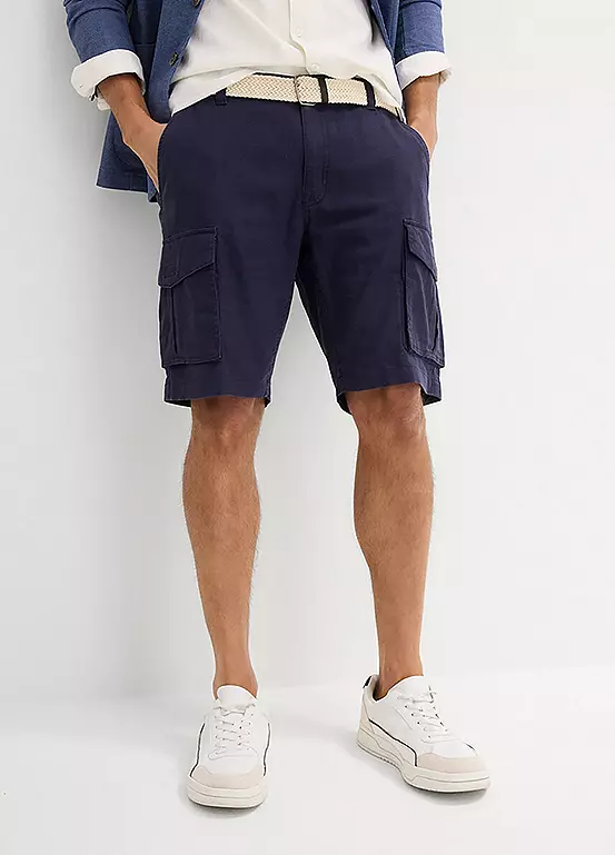 Bonprix Linen Blend Belted Shorts