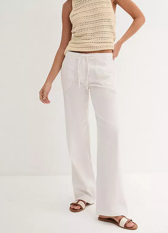bonprix Linen Blend Trousers