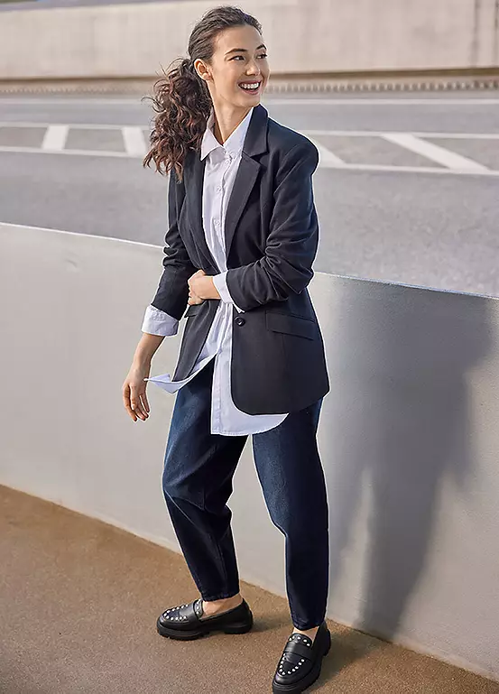 Bonprix Longline Jersey Blazer