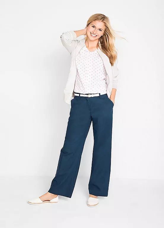 Bonprix Loose Linen Blend Trousers