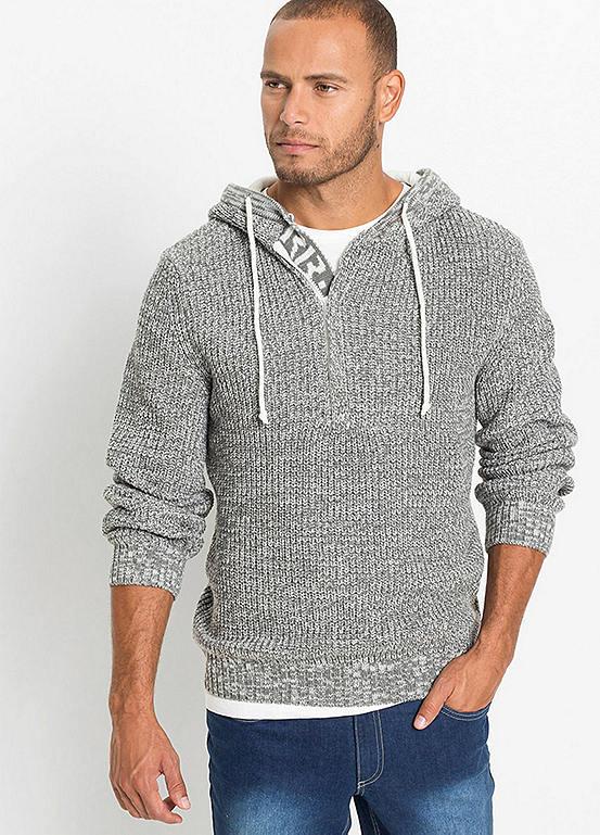 bonprix Marl Knit Hoodie