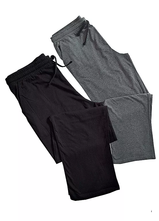 bonprix Men’s 2 Pack Lounge Pants - Black & Charcoal