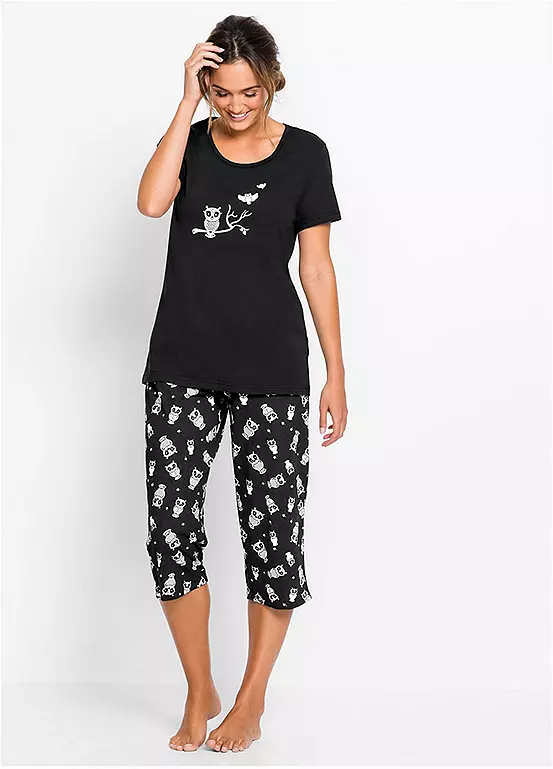 Bonprix Owl Print Cotton Pyjama Set
