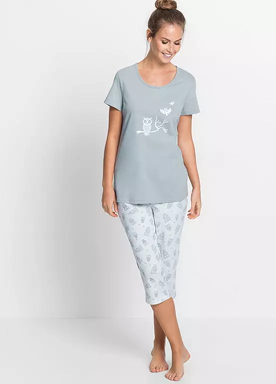 bonprix Owl Print Cotton Pyjama Set