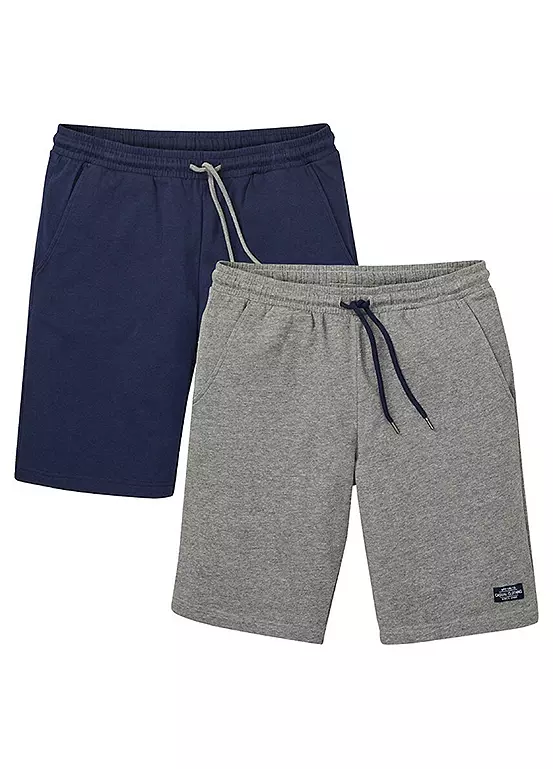 bonprix Pack of 2 Drawstring Sweat Shorts