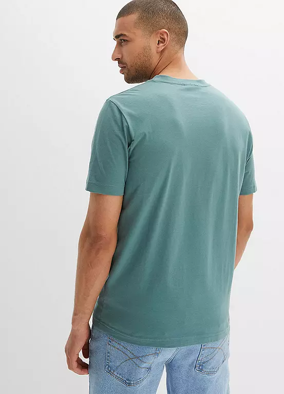 Bonprix Pack Of 2 Henley Short Sleeve T-Shirts