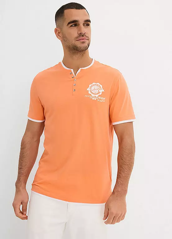 Bonprix Pack Of 2 Henley Short Sleeve T-Shirts