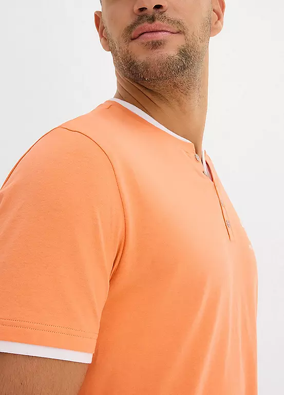 Bonprix Pack Of 2 Henley Short Sleeve T-Shirts