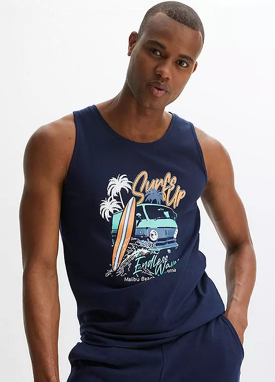 Bonprix Pack Of 2 Printed Tank Tops