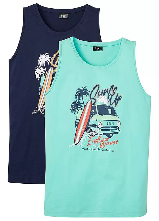 bonprix Pack of 2 Printed Tank Tops
