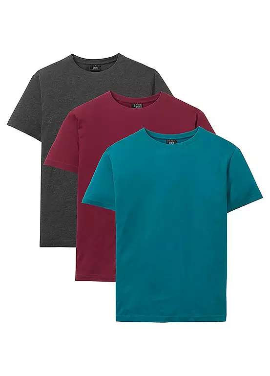 bonprix Pack of 3 Cotton T-Shirts