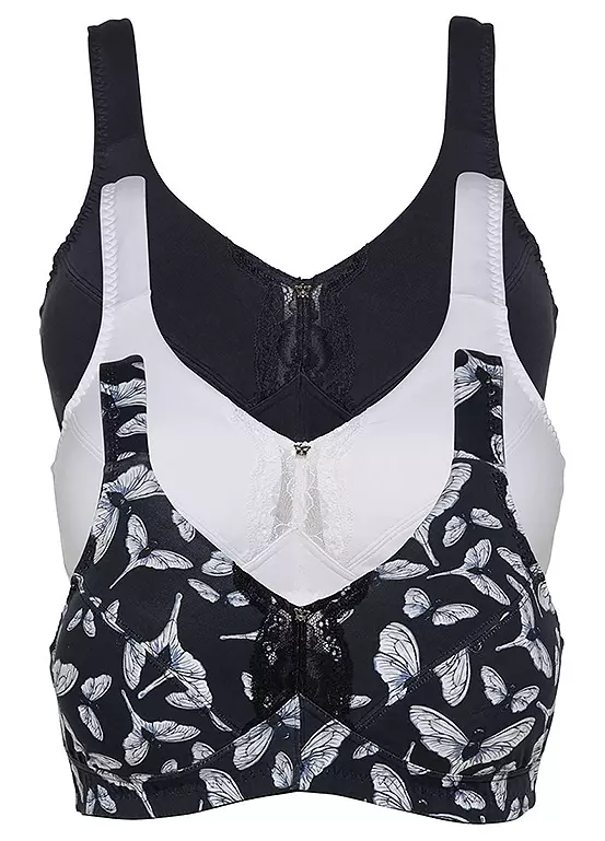 bonprix Pack of 3 Organic Cotton Bras