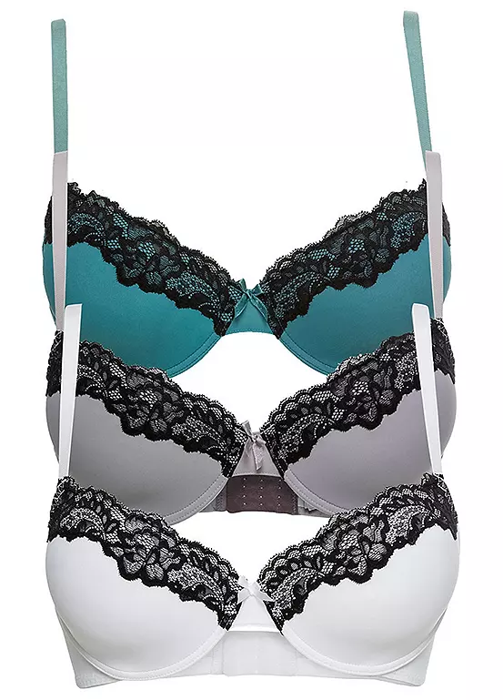 bonprix Pack of 3 Padded Bras