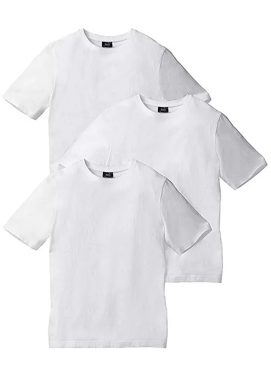 bonprix Pack of 3 Round Neck T-Shirts