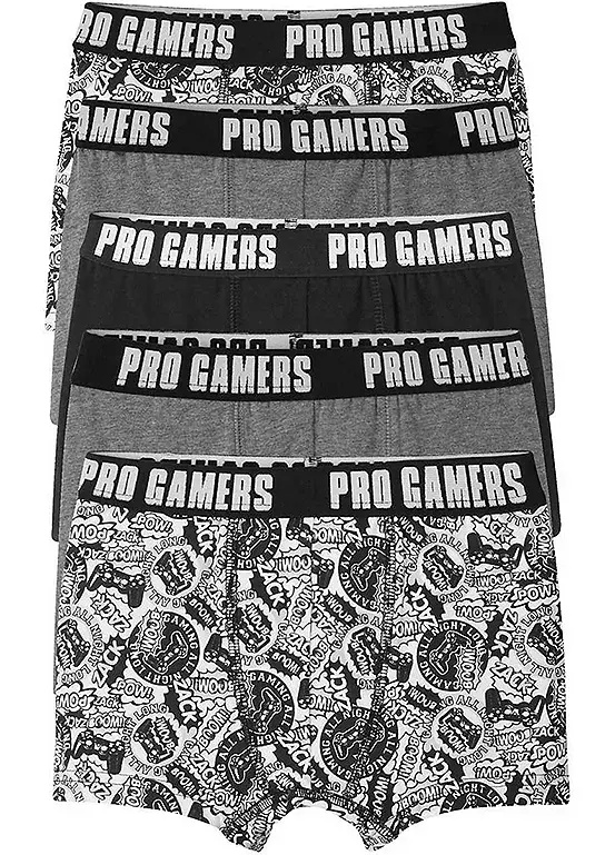 bonprix Pack of 5 Boys Printed Boxer Shorts
