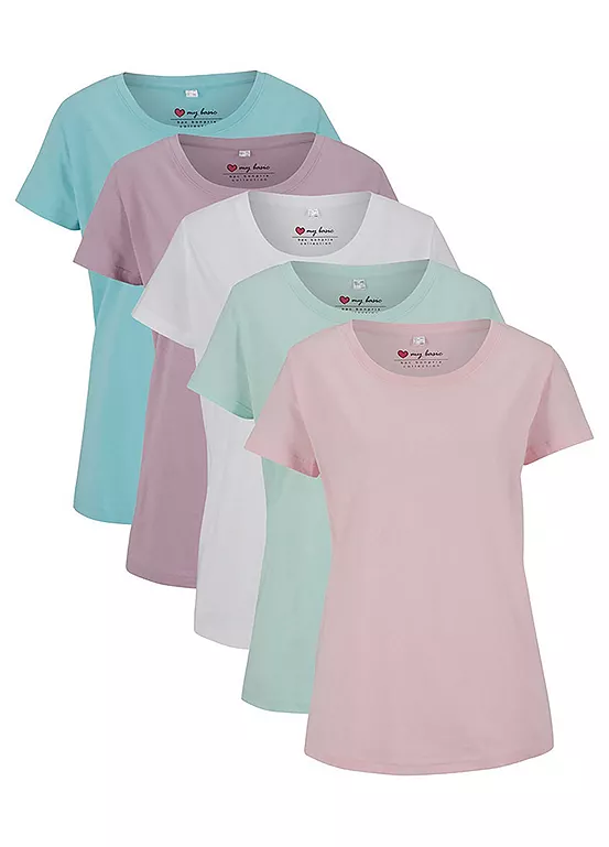 bonprix Pack of 5 Essential T-Shirts