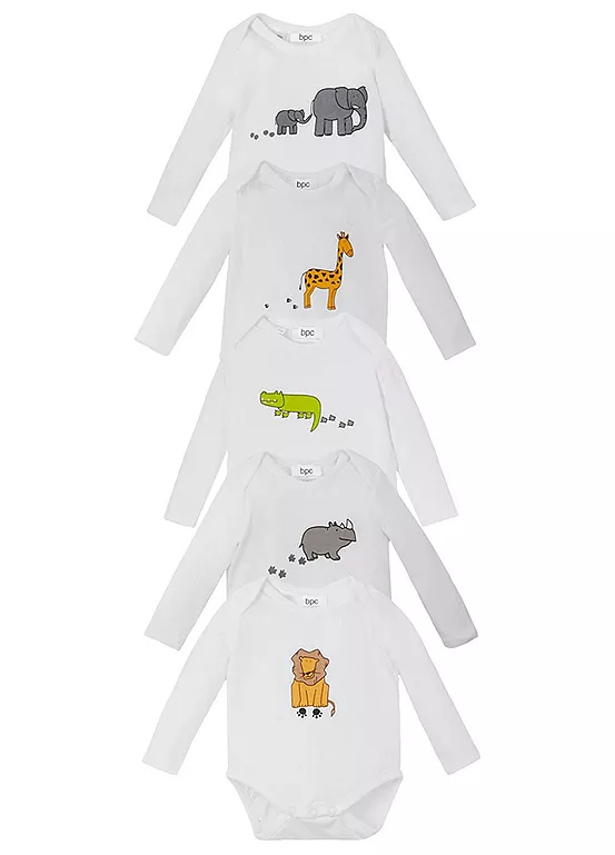 bonprix Pack Of 5 Long Sleeve Bodies