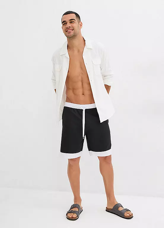 Bonprix Piped Elasticated Waist Swim Shorts