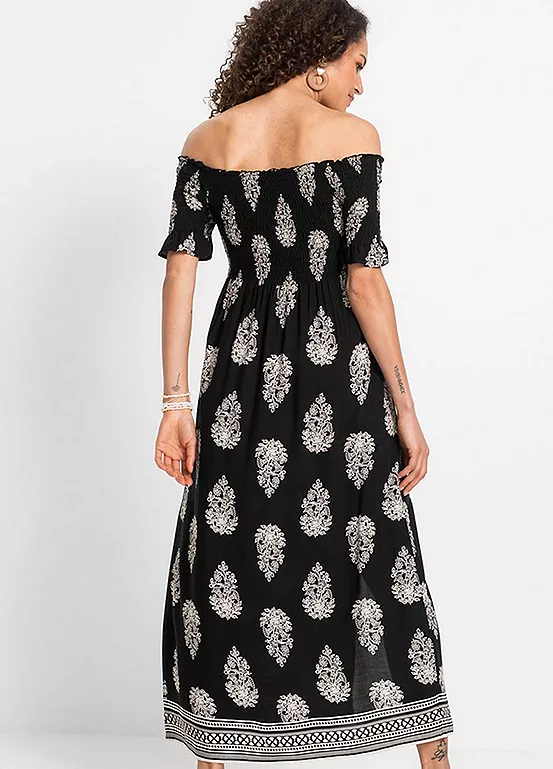 Bonprix Printed Off-The-Shoulder Dress