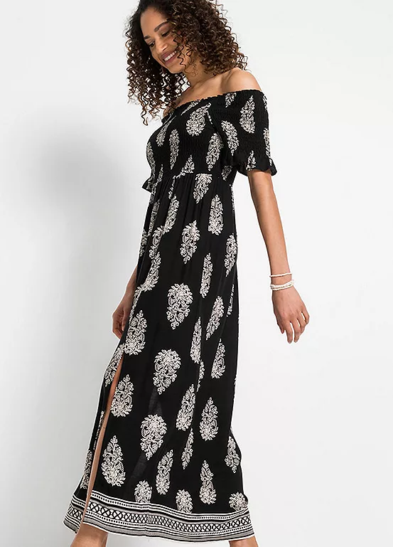 bonprix Printed Off-The-Shoulder Dress