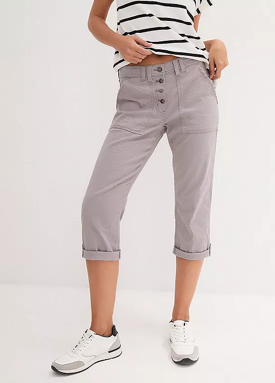 bonprix Regular Fit Cropped Trousers