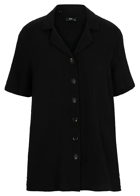 Bonprix Short Sleeve Cotton Muslin Shirt