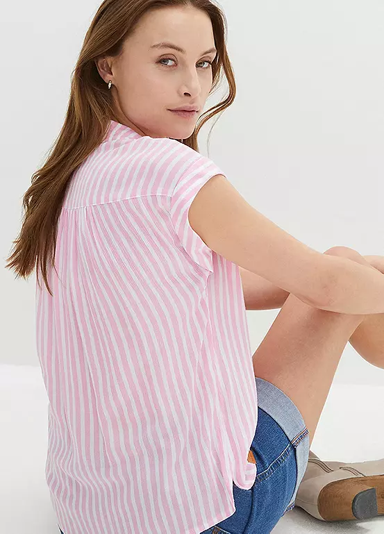 Bonprix Stripe Short Sleeve Blouse