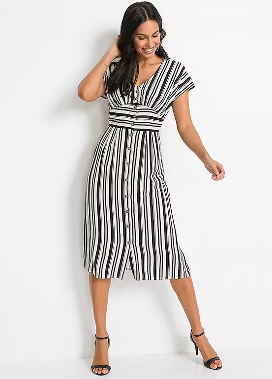bonprix Stripy Button Dress