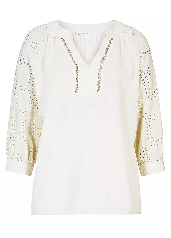 Bonprix Three-Quarter Sleeve Muslin Tunic