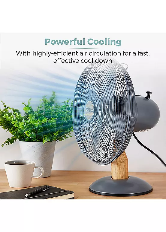 Bonprix Tower Scandi 12 Inch Metal Desk Fan