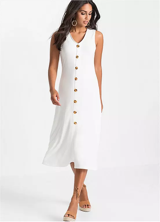 bonprix V-Neck Button Dress