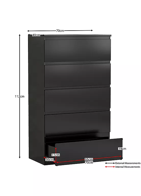 Bonprix Vida Designs Denver 5 Drawer Chest